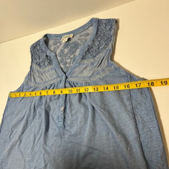 Sundance Nori Tank Sleeveless Blouse Pastel Blue Size XS Lace‎ Embroidered Boho - Picture 9 of 10